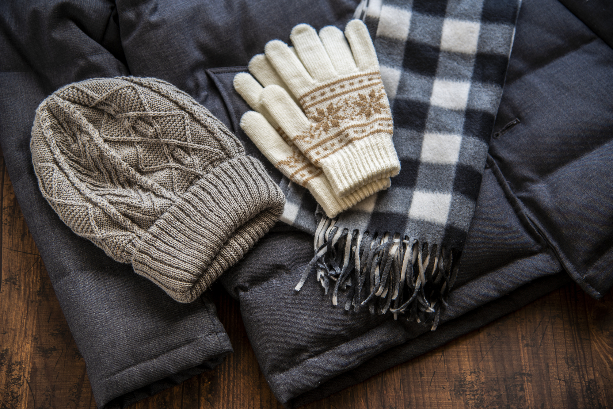 マフラーや手袋などの防寒セット