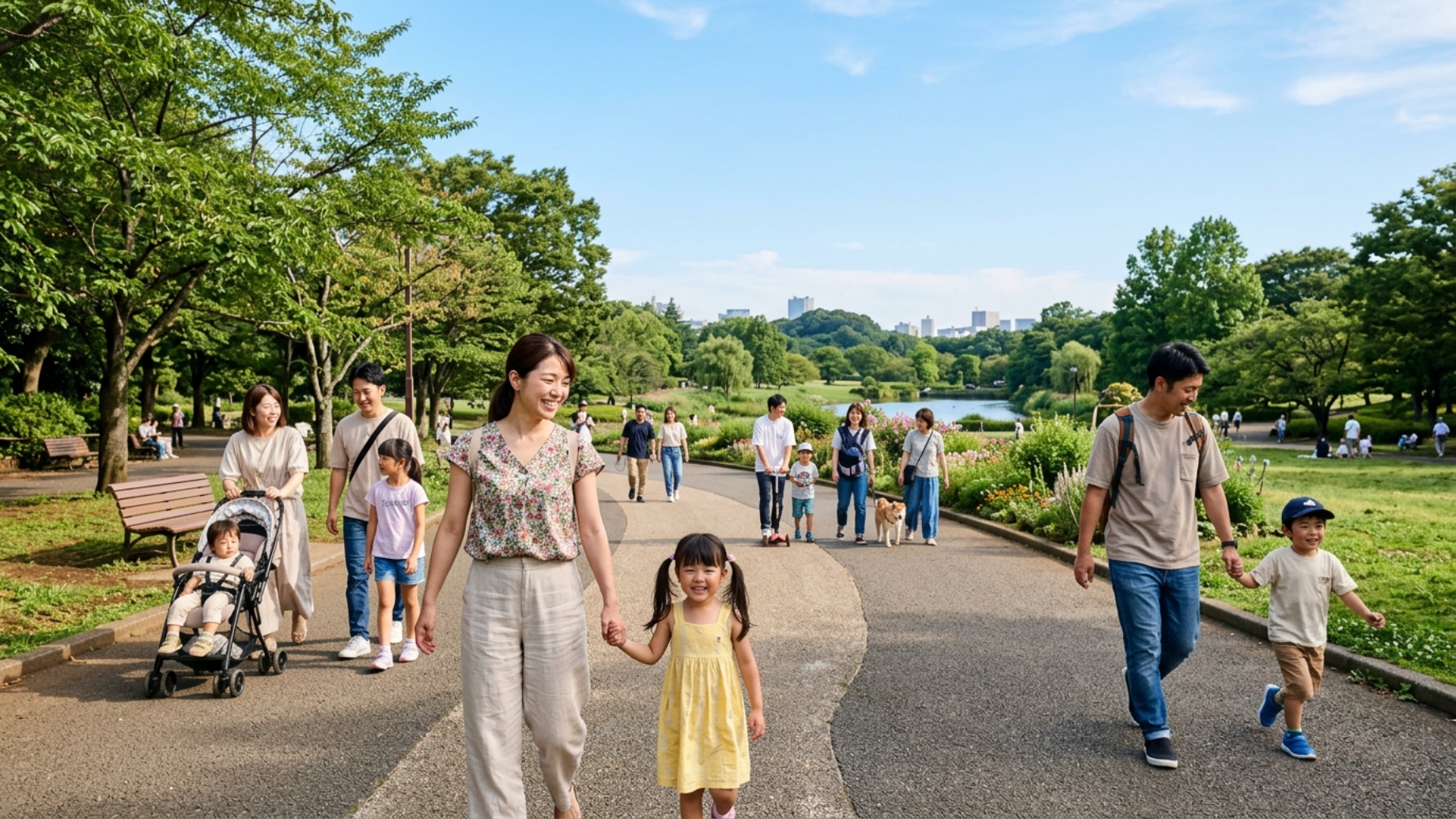 親子で歩く