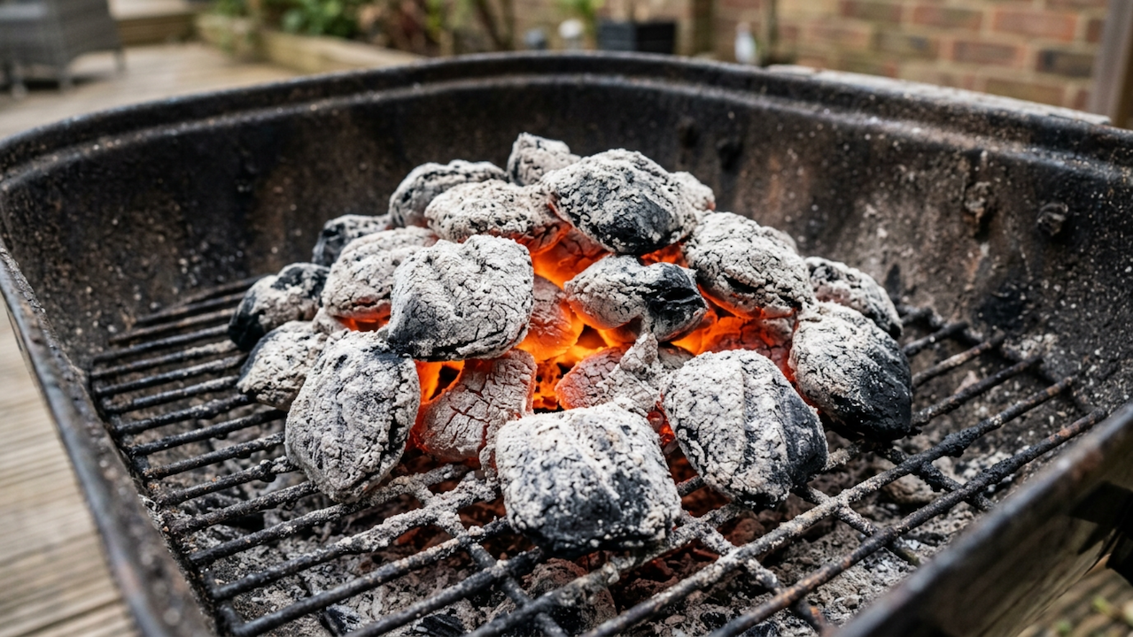 BBQで使い終わった炭