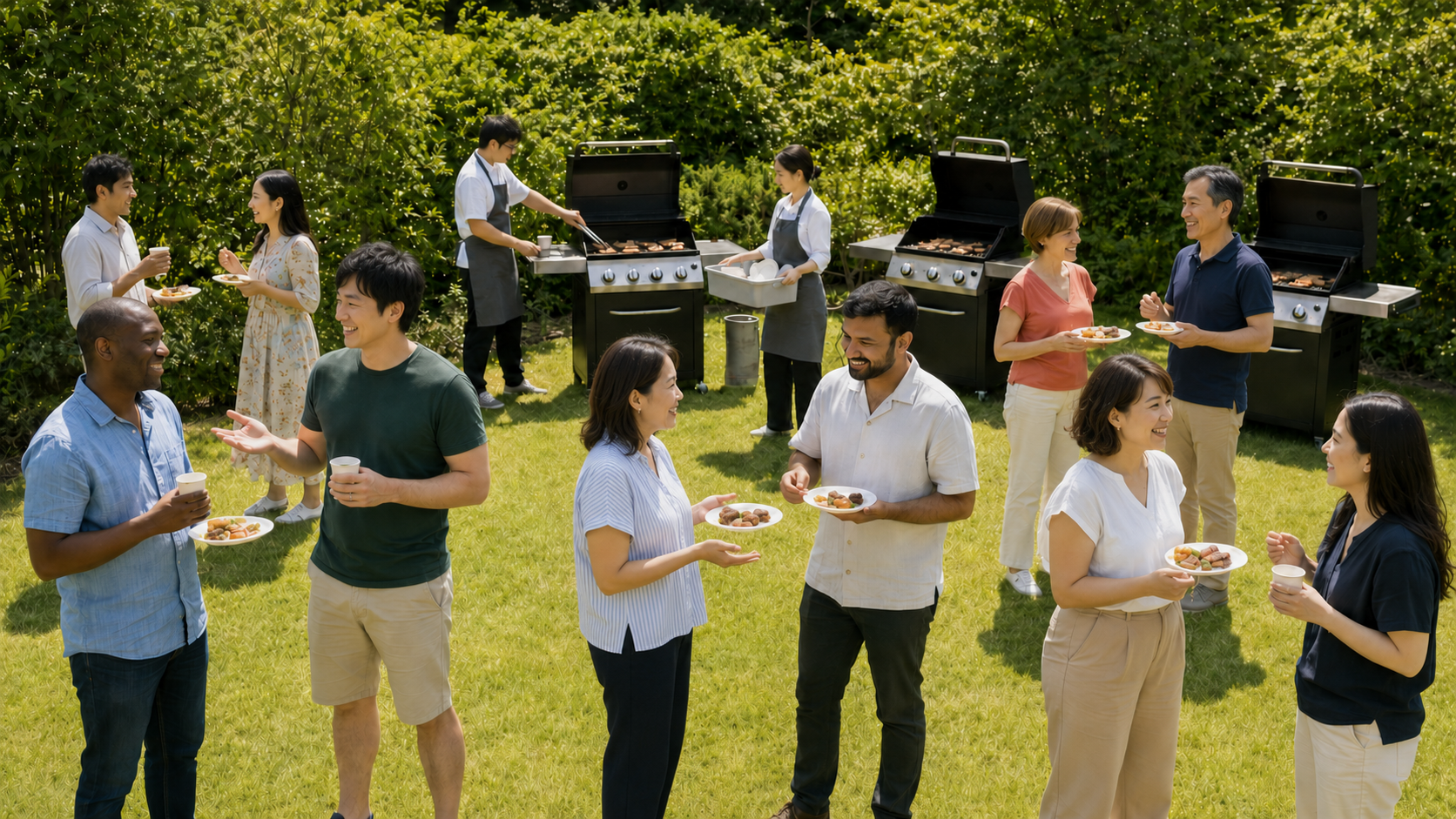 BBQをしながら国際交流